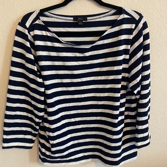 J.Crew Structured Boatneck Striped Top - Picture 2 of 2